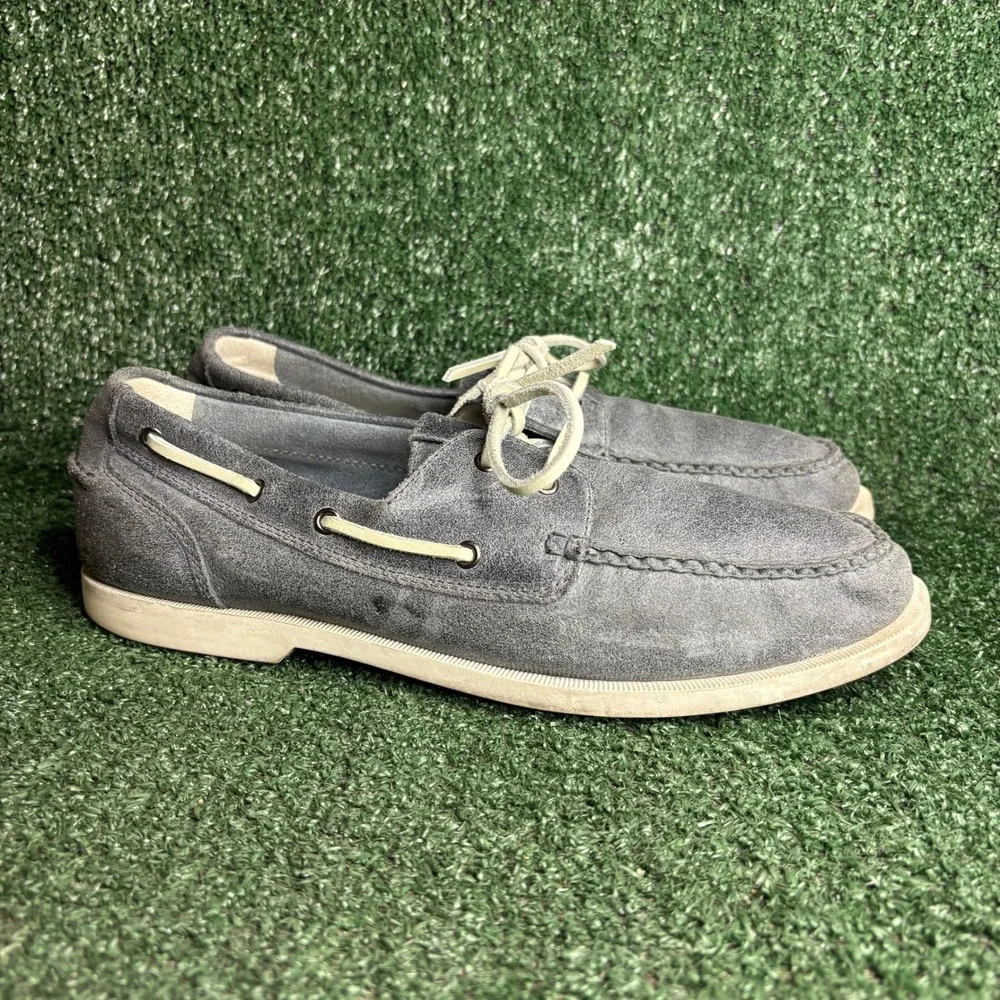 Cole Haan Yacht Club Suede Moc Toe Nautical Boat Shoes Grey Mens Size 11.5 M